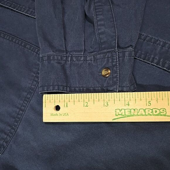 Cotton Canvas Work Shirt Mens XL Saugatuck Heavy Button Collared Long Sleeve VTG - Picture 9 of 11